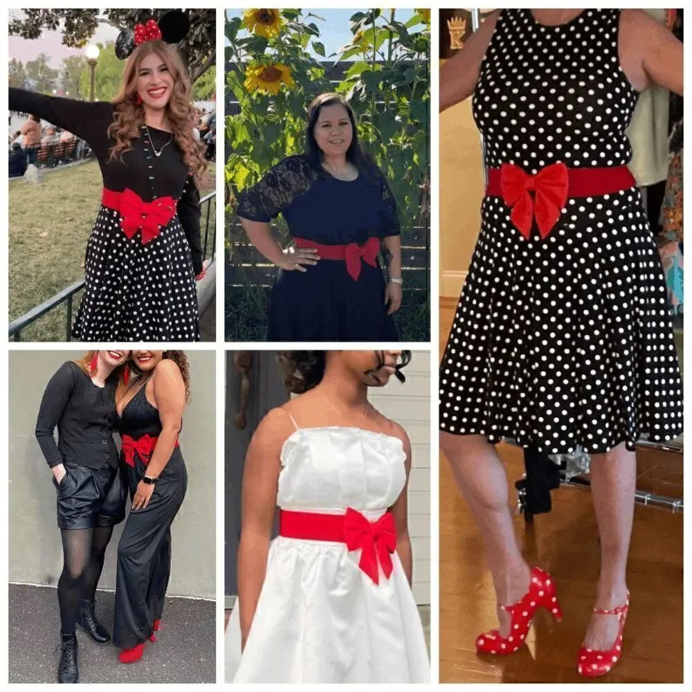 🎀 Red Bow Decor Elastic Stretchy Wide Corset Belt SIZE L-XL NEW